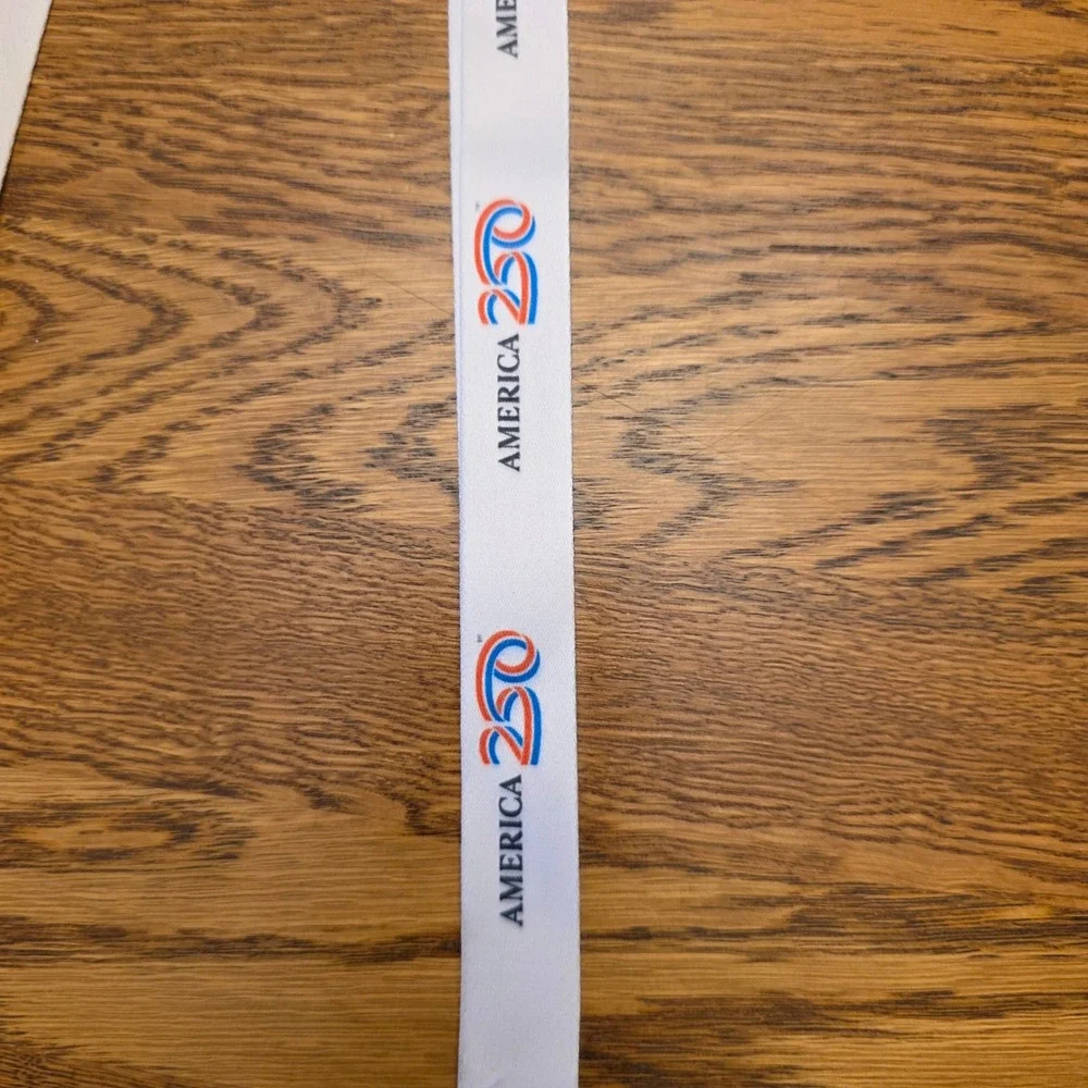 America 250 Lanyard‎ ID Badge Holder 2 pc Set White Blue Red Celebration Event